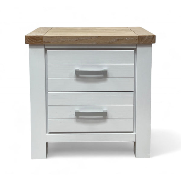 Sicily 2-Drawer Solid Wood Bedside White