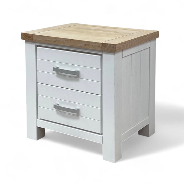 Sicily 2-Drawer Solid Wood Bedside White